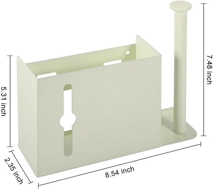 Picowe Wall Mount Kitchen Wrap Organizer Rack, Metal Aluminum Foil Organizer, Cabinet Storage Holder for Kitchen, Aluminum Foil, Cling Film, Paper Towel (White)
