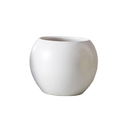NEONWE White Spherical Ceramic Planter Succulent Small Plant Pots Indoor Modern Round Decorative Indoor-Outdoor Garden Plant Pots with Drainage Holes - Plants Not Included 3.94 x 3.94 x 3.15 Inch