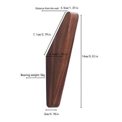 LONANGG Pack 6 Wood Wall Hooks, Black Walnut Coat Minimalist Design Heavy Duty Robe Hook Wall Mounted Rustic Wooden Hooks Clothes Hanger Hat Rack for Hanging Bathroom Towels.