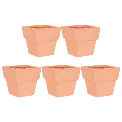 GANAZONO 5pcs Small Terracotta Pots Square Clay Pots Ceramic Flower with Drainage Holes Cactus Nursery Planter Succulent Terracotta Plant for Outdoor Indoor