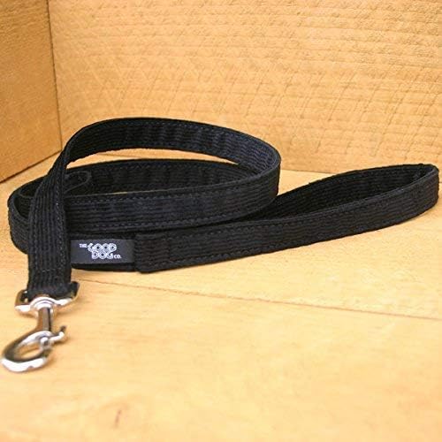 The Good Dog Company Hemp Corduroy Leash - 6 ft (3/4 Inch Width, Black)