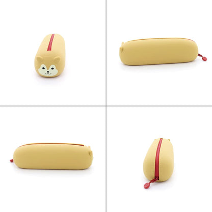 Lihit Lab PuniLabo Zipper Pen Case/Pouch, Horizontal, 2.5" x 7.9", Calico Cat (A7781-7)