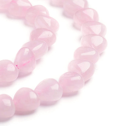 Fashewelry 98pcs Natural Rose Quartz Heart Beads Energy Healing Chakra Stone Loose Beads Polished Crystal Gemstone Spacer Beads for Earring Bracelet Necklace Jewelry Making, 7.2-9x8.3-8.7mm