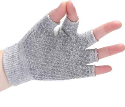 YL TRD V 2 Packs of Non Slip Fingerless Yoga Gloves Exercise Gloves Workout Gloves