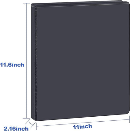 ViVin Sturdy 1.5 Inch D Ring Binders, 1.5'' 3 Ring View Binder with Customizable Clear Cover, Holds 350 Sheets of 8.5" x 11" Paper, 6 Pack, Black