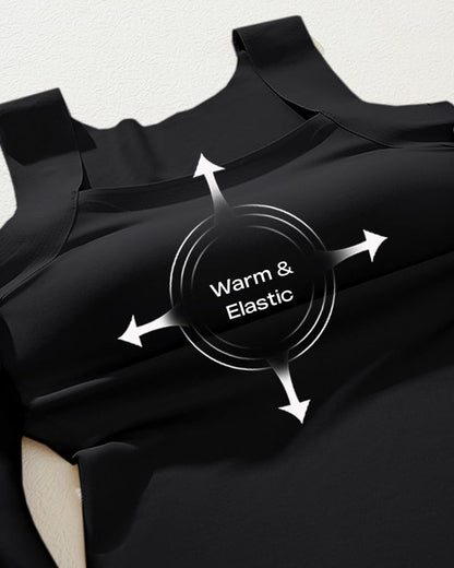 CHICME Womens U Neck Shapewear Built-in Bra Tank High Strechy Sleeveless Slim Fit Tops Camisole Workout Tops Black-