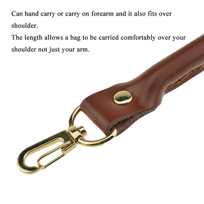 Hahiyo Purse Handle Replacement Cowhide Leather Handle Strap Shoulder Handbag Tote Belt Lobster Swivel Clasp Buckle Sturdy Easy Clip on Attach Stay on Not Slip off Not Leave Mark on Body 15.7inch 2PCS