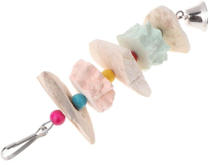 Parrot Chewing Toy, Bird Beak Grinding Stone Bell, Lava Block Calcium Supplement Food African Greys Amazon Conure Eclectus Budgies Parakeet Cockatiel Hamster Chinchilla Rabbit