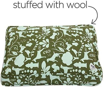 Molly Mutt Sheepy Wool-Filled Crate Pad, GOTS-Certified 100% Organic Cotton Canvas Cover with Soft 100% Natural Wool Insert, Ideal for Dog Bed or Kennel, Amarillo by Morning, 42" x 28" x 2.5"