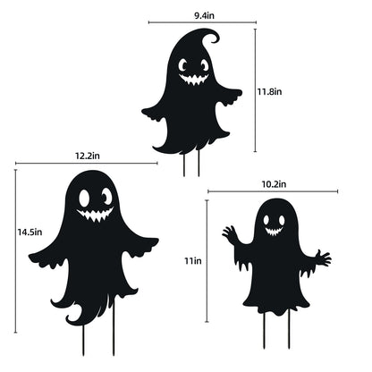 WACLSTDAY Ghost Metal Halloween Decorations Outdoor Garden Stakes, for Women/Men/Ghost Lovers,Black Silhouette Statues Yard Art, Lawn, Backyard, Patio, Pathway Decor