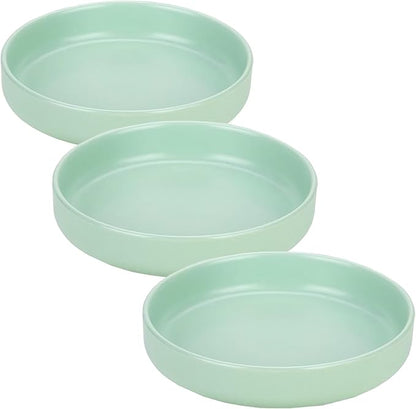Ceramic Cat Bowls,Shallow Cat Dishes for Food and Water, 6 inch Matte Finish Wide Cat Food Bowl,Whisker Fatigue Free Pet Puppy Kitten Bowl Set of 3,Dishwasher Safe