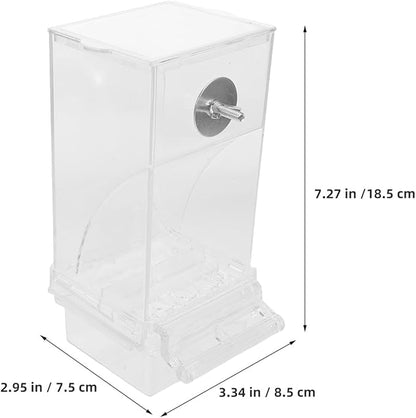 VICASKY Hanging Bird Feeder with Husk Separator, No-Spill Cage Seed Dispenser for Parrots and Small Birds, 1pcs Poultry Feeding Trough Suitable for Indoor and Outdoor Use