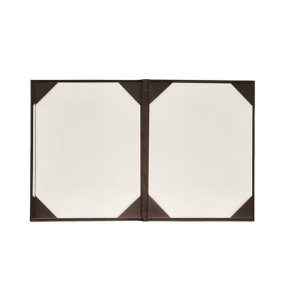 Menu Covers Made of Premium Faux Leather (10-Pack) - 8.5" X 11" - 4 Views - Brown
