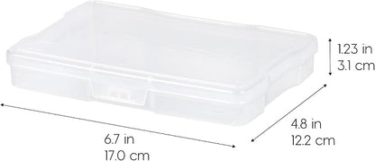 IRIS USA 4" x 6" |Made in USA| 10-Pack Photo Storage Box Organizer Containers for Pictures, Tasks, Stickers, Ephemera, & Flashcards - Clear