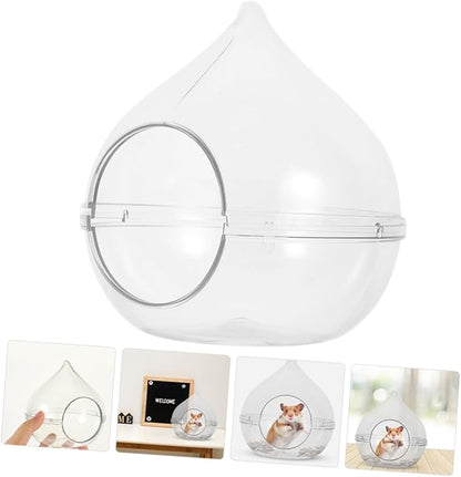 Transparent Hamster Sand Bath Box Small Dust Bath Container for Chinchillas Small Pets Easy to Observe for Bathing Playing Suitable for Hamster Cage Accessories