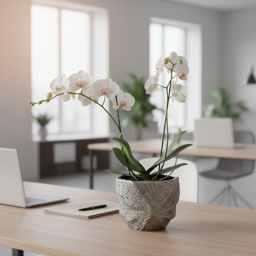 YIOXIN Silver Plated Ceramic Flower Pot - Small Pot Without Drainage Hole, Designed for Succulents, Cacti, and Small Green Plants
