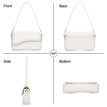 KKXIU Shoulder Bag for Women Small Clutch Purses Cute Hobo Handbag Trendy Underarm Bag-Beige