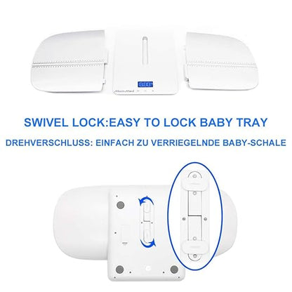 MomMed Baby Scale, Multi-Function Toddler Scale, Baby Scale Digital, Pet Scale, Infant Scale with Hold Function, Blue Backlight, Weight and Height Track