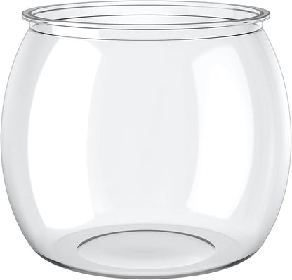 Pawfly 0.5 Gallon Mini Plastic Fish Bowl, Unbreakable Small Fishbowl Desktop Aquarium, Clear Round Plastic Fish Tank for Small Fish, Shatterproof Betta Fish Tank Goldfish Bowl, Decorative Globe Vase