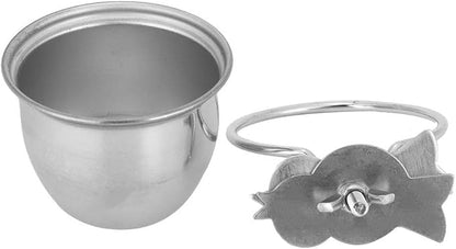 SYH&AQYE Stainless Steel Bird Food Water Coop Cup, Bird Feeding Dish Feeder with Clamp Holder Bird Cage Feeder Set for Macaw African Greys Budgies(7.5cm)