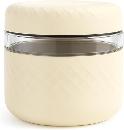 24 oz Glass Lunch Bowl Container with Lid | Leak & Spill Proof, BPA-Free, Microwave & Dishwasher Safe, Airtight Meal Prep & Food Storage Jar for Lunch, Salad, Soup, Overnight Oats, Stew, Yogurt