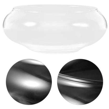 Glass Terrarium Bowl: 5.90" Round Shallow Planter and Betta Fish Tank - Clear Glass Bowl Vase for Hydroponics, Succulents and Wedding Table Decor (15cm Wide)