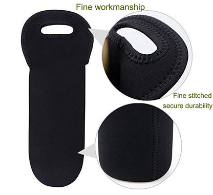Eacolle Wine Carrier Tote Bag Set of 3 Neoprene Champagne Bottles Protective Travel Bag Beer Cans Water Bottle Holder for Safe Transportation(Black)