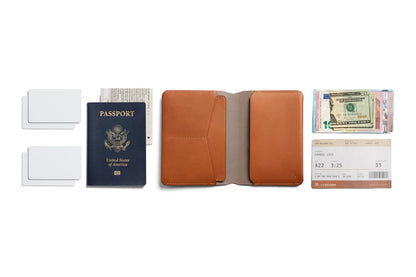 Bellroy Passport Cover (slimline travel wallet/pouch with card slots and space for cash plus travel documents) - Caramel