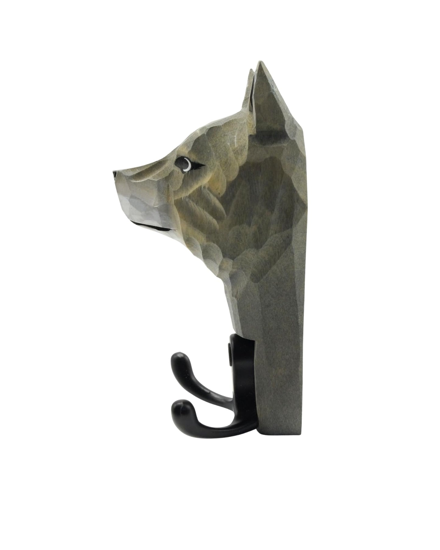 UNIORNA 2PCS Wooden Animal-Shaped Decorative Wall Hooks Wall Mounted Hanger for Clothes Towel Coat Hat Brush Keys Belts Décoration Gift Present Wolf