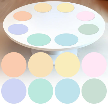 gisgfim 24PCS Dry Erase Dots 12 Inch Whiteboard Marker Wall Decor Removeable Circle Sticker Spots Writing Spots Set for Classroom Table Teachers Students School Supplies (Pastel)