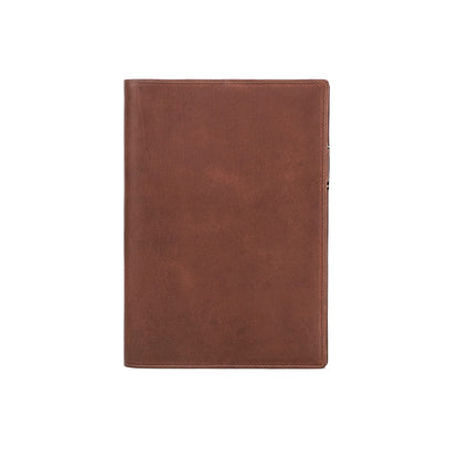Hiram B5 Leather Notebook Cover, B5 Genuine Leather Journal Cover Diary Cover, 7.6in x 10.6 in Writing Notebook Cover,Handbook Cover, Planner Cover Leather