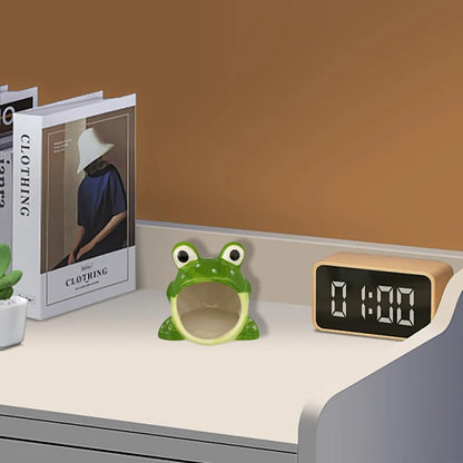 KISWIAR 1 Pcs Cute Frog Candy Servers Bowl,Halloween Trick Or Treat Bowl,Fun Candy Dish,Candy Dish for Office Desk Frog Cookie Jar Frog Shape Jewelry Dish Tray for Home Kitchen Office Table
