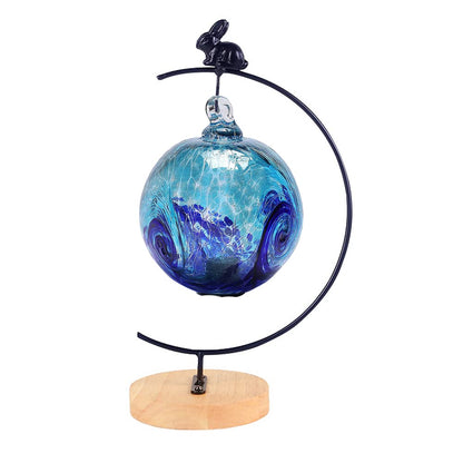 YY YEARCHY Rustic Ornament Display Stand with Rabbit Decoration Air Plants Holder Terrariums Hanging Planter Stand Iron Wire Hanging Pot Hook for Home Decor Ornaments Glass Globe Witch Ball