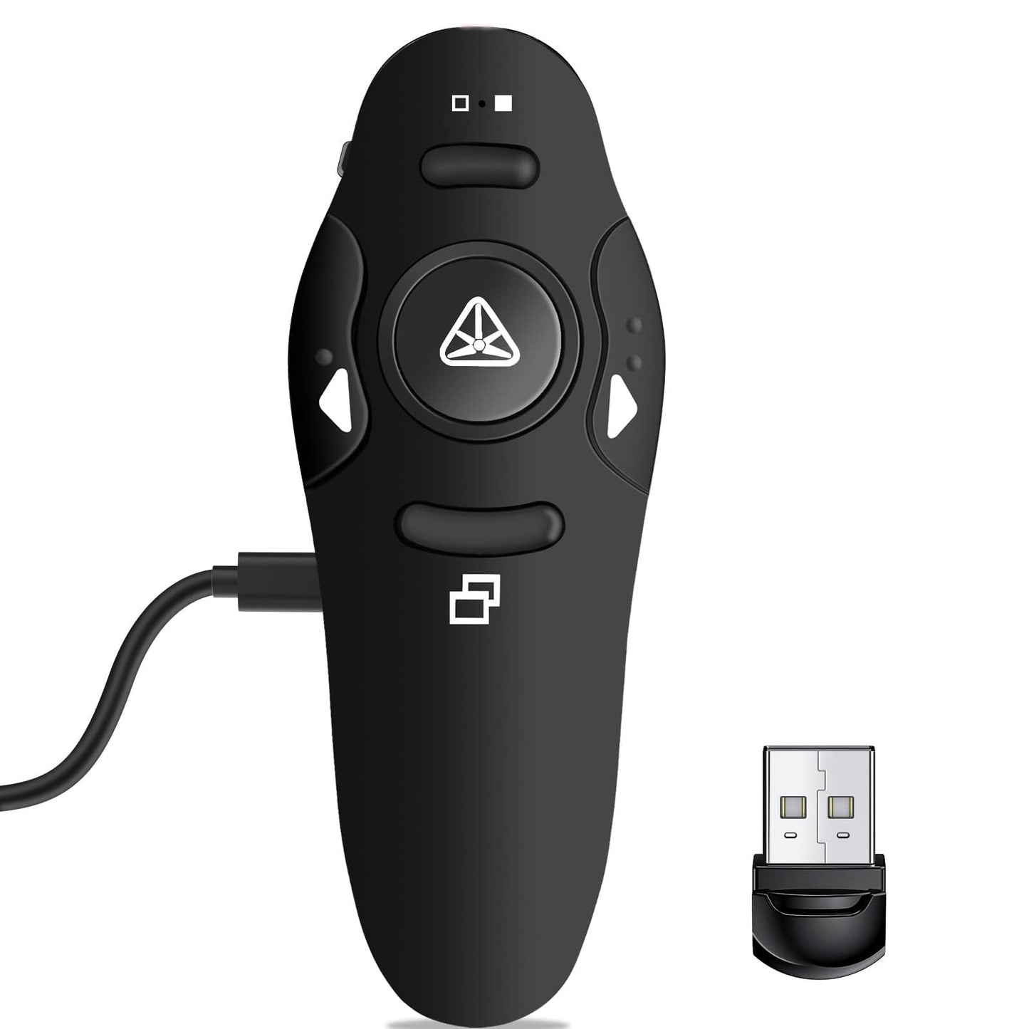 Rechargeable Presentation Clicker Wireless Presenter Remote USB Control Powerpoint PPT Clicker, RF 2.4GHz Presenter Remote Slide Advancer for Computer/Laptop/Mac/Keynote