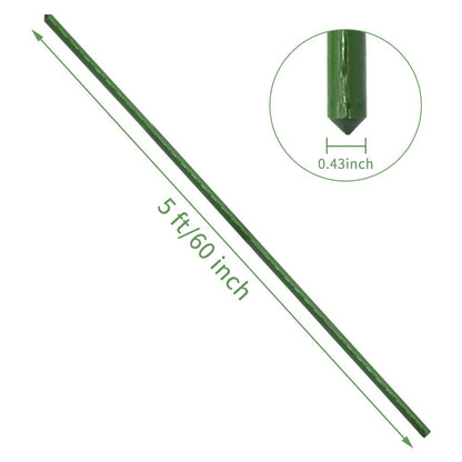 YIDIE Garden Stakes Sturdy Metal Fence Post 5 Ft Plastic Coated Steel Plant Sticks for Tomatoes,Trees,Cucumber,Fences,Beans,Pack of 50