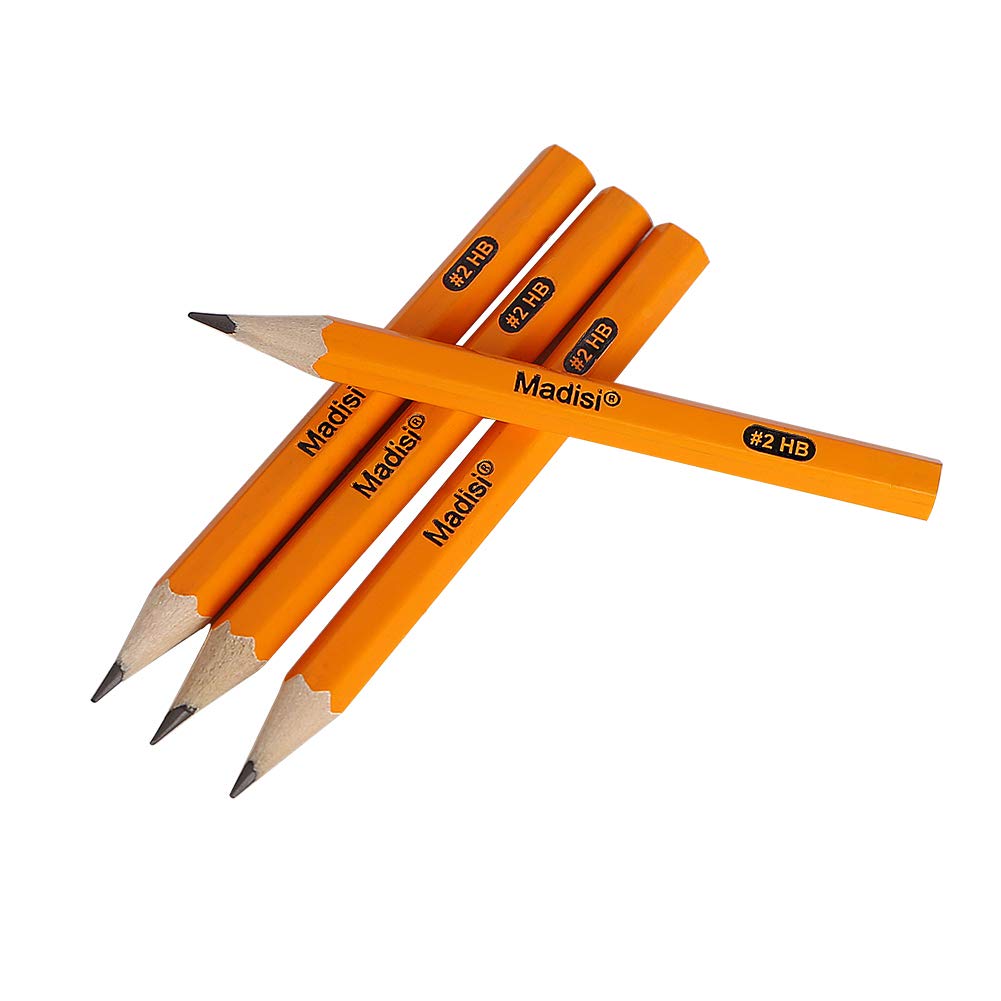Madisi Golf Pencils, #2 HB Half Pencils, 3.5" Mini Pencils, Pre-Sharpened, 6 Boxes, 864 Count