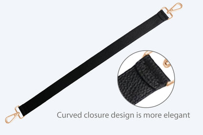 Live Up 24.8” Leather Replacement Strap for Handbags with Metal Buckles(Black-Gold Hardware)