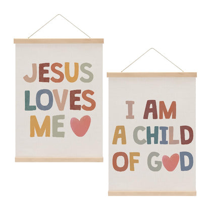 Christian Decor Boho Poster Hanger, Jesus Religious Wall Decor, Christian Gifts Bible Verse Spiritual Gifts Wall Art Wall Hanging Banner Farmhouse Living Room Bedroom Nursery Kitchen Decor