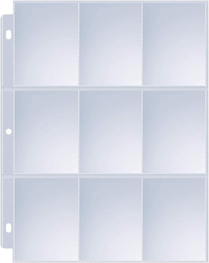 400 Pack 9 Pocket Page Protectors, Sooez Trading Card Sleeves for 3 Ring Binder, Baseball Cards Holder, Protective Pages Sheets for Binders Album, Fit for Collectible Games, Sports Cards