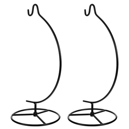 Wakauto 2Pcs Hanging Flowerpot Stand and Air Plant Holder Iron Display Rack with Hooks for Indoor Micro Landscape Bottle Hanger Home Décor and Wedding Ornament Black