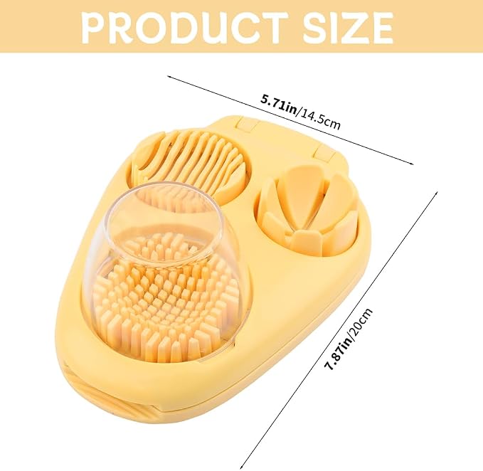 Egg Slicer for Hard Boiled Eggs, 3-in-1 Dicer with Multiple Cutting Modes, Egg Slicer Kitchen Gadget for Strawberry, Grape, Cherry(COLOR:Yellow)