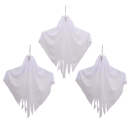 3 Pack Halloween Hanging Ghosts - 23.6 Inch Flying Ghosts Ideal for Halloween Decorations Indoor & Outdoor, Party Decor, Front Yard, Porch, Patio, Lawn, Garden Trees and Wreath