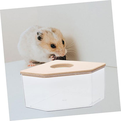 Happyyami Hamster Bath Box for Chinchilla Dust Bath Guinea Pig Accessories Large Small Pet Supplies