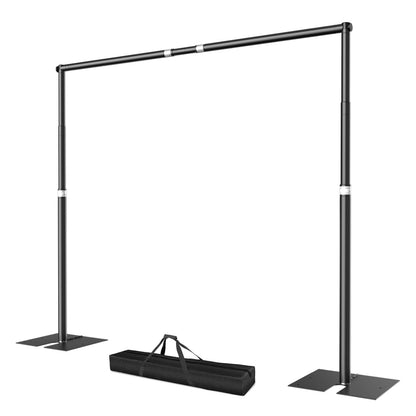 EMART Heavy Duty Backdrop Stand for Parties, 10x10 ft Pipe and Drape Adjustable Back Drop Stand Kit with Flat Base, Sturdy Photo Background Frame Diy Pole for Flower Wall Wedding Curtain