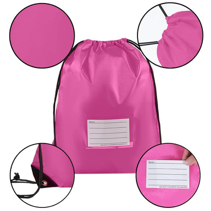 30 Pack Drawstring Bags,Bulk Draw String Backpack, Gym Sports Cinch Bag Sackpack for Women Men, Pink