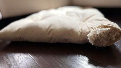 Rectangular Muslin Dog Bed Insert with Raw Cotton Filler, Natural Pet Bed Cushion Insert, Breathable Inner Pillow for Dog Bed Covers (Large 42"x29"x5")