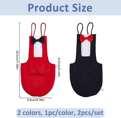 SUPERFINDINGS 2Pcs 2 Colors Parrot Flying Nappy Bird Diaper Harness Cockatiel Tuxedo Flight Suite Reusable Parrot Nappy Clothes Costume for Conure Macaw Budgies Parakeet