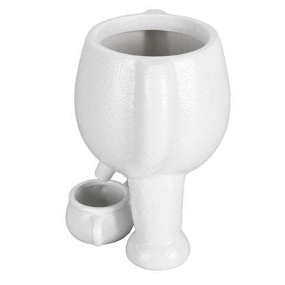 RIZGHWOY Human Figure Shaped Ceramic Flower Planter, Decorative Desktop Plant Pot, White