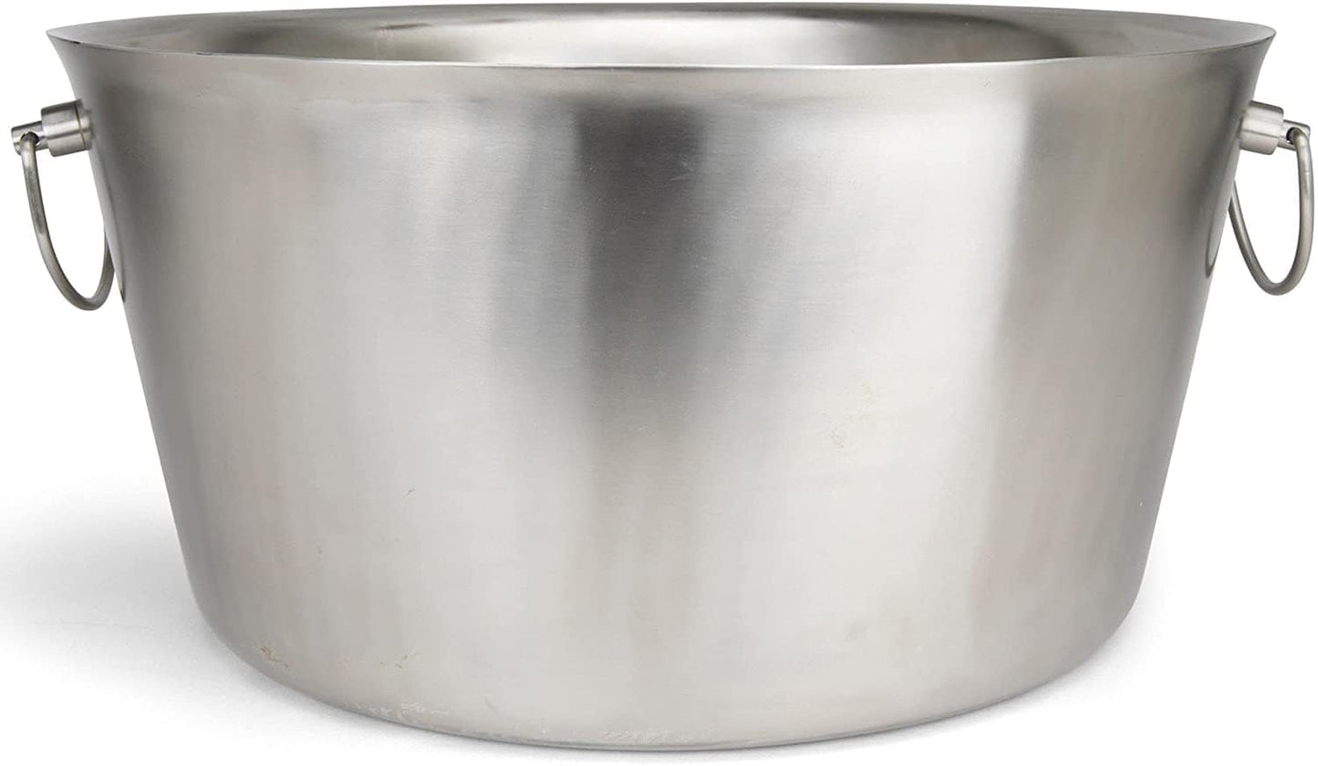 Stainless Steel Insulated Beverage Tub - Real Deal Steel, Large 6 Gallon Round Double Walled Party Tub, Drink Bucket for Parties, Ice Cooler for Wine Beer