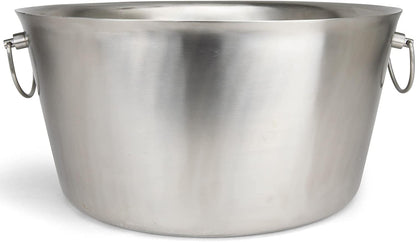 Stainless Steel Insulated Beverage Tub - Real Deal Steel, Large 6 Gallon Round Double Walled Party Tub, Drink Bucket for Parties, Ice Cooler for Wine Beer